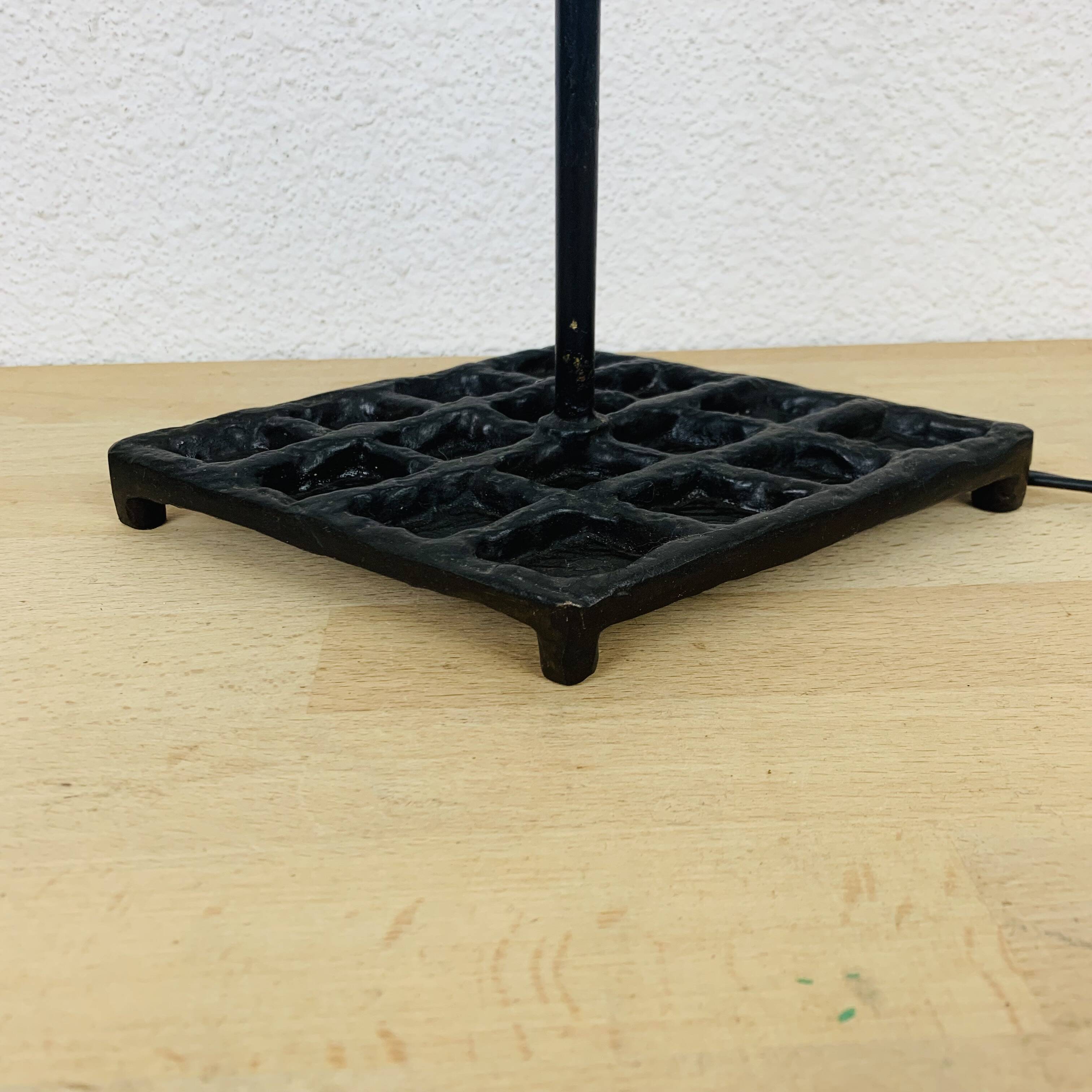 Brutalist lamp from Objet Insolite in metal, vintage