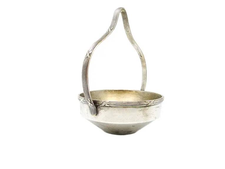 Sugar bowl, eclecticism, silver-plated brass, Bracia Henneberg, Poland, 1920s