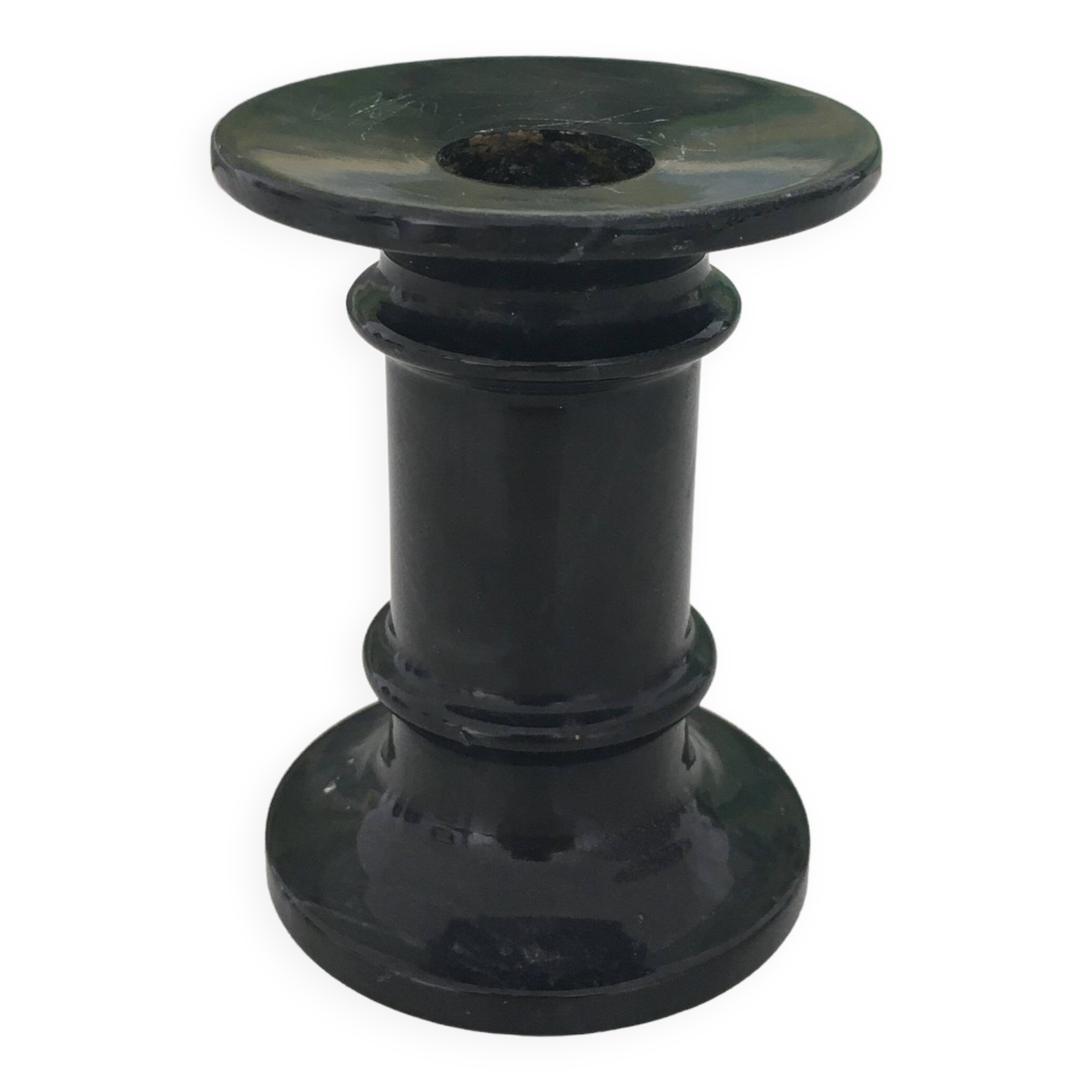 Small black marble candle holder