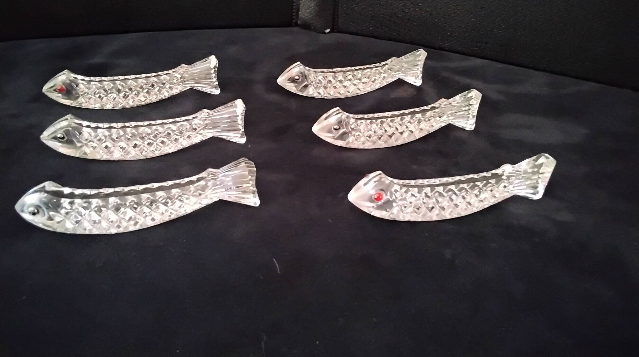 6 Porte couteaux cristal zoomorphes