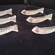 6 Porte couteaux cristal zoomorphes