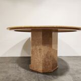Round italian marble dining table 1970s