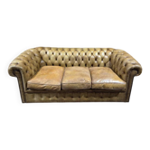 Chesterfield 3-seater leather sofa - 1960s