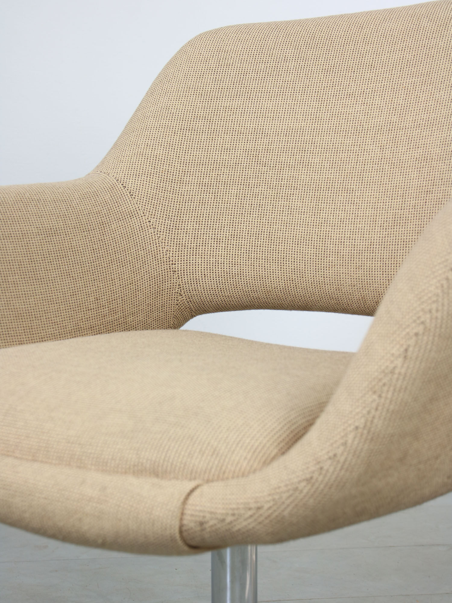 Mid-century beige fabric swivel chair from stol