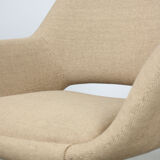 Mid-century beige fabric swivel chair from stol