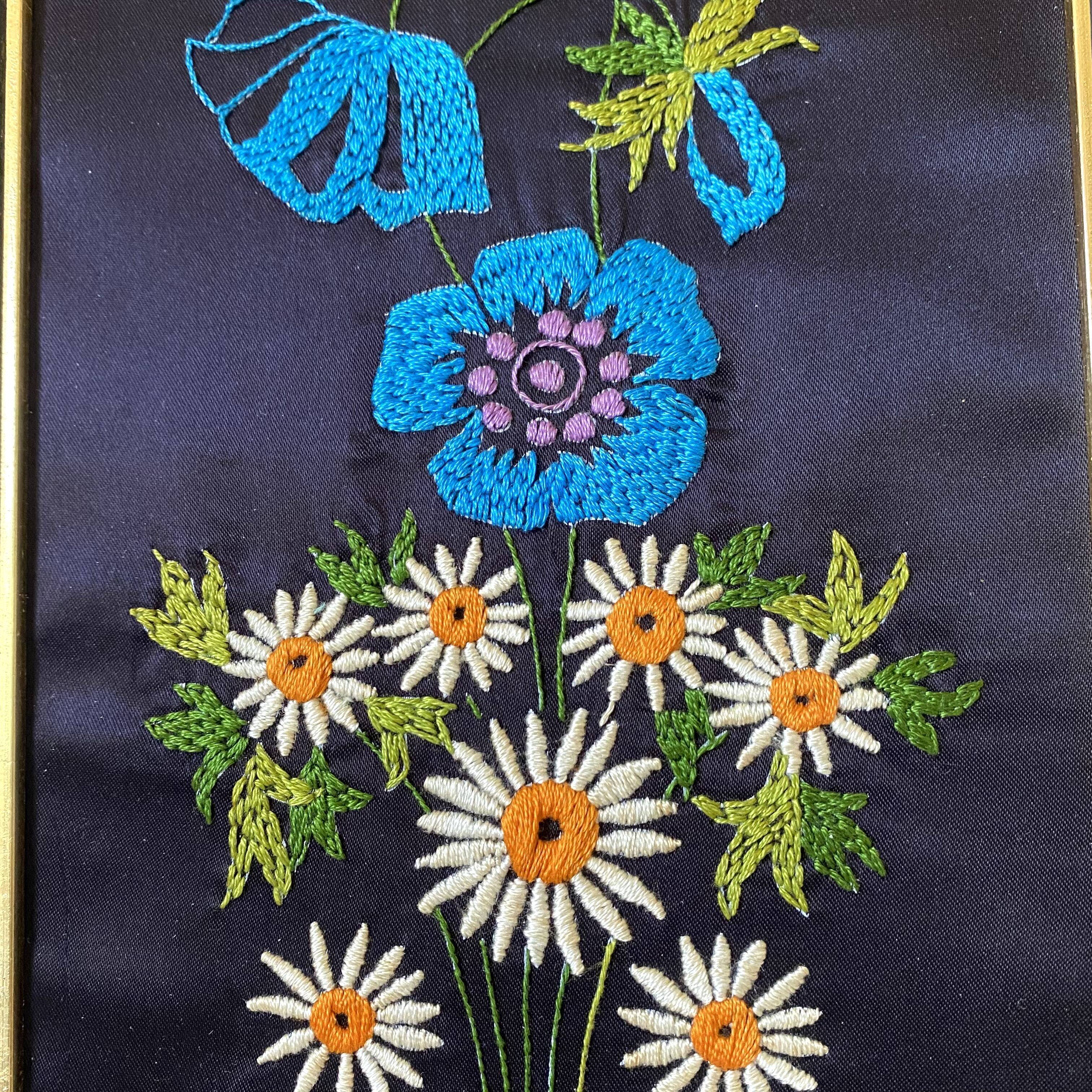 Framed vintage embroidery