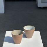 Set of 2 cups Indonesian ceramic (matte brown)