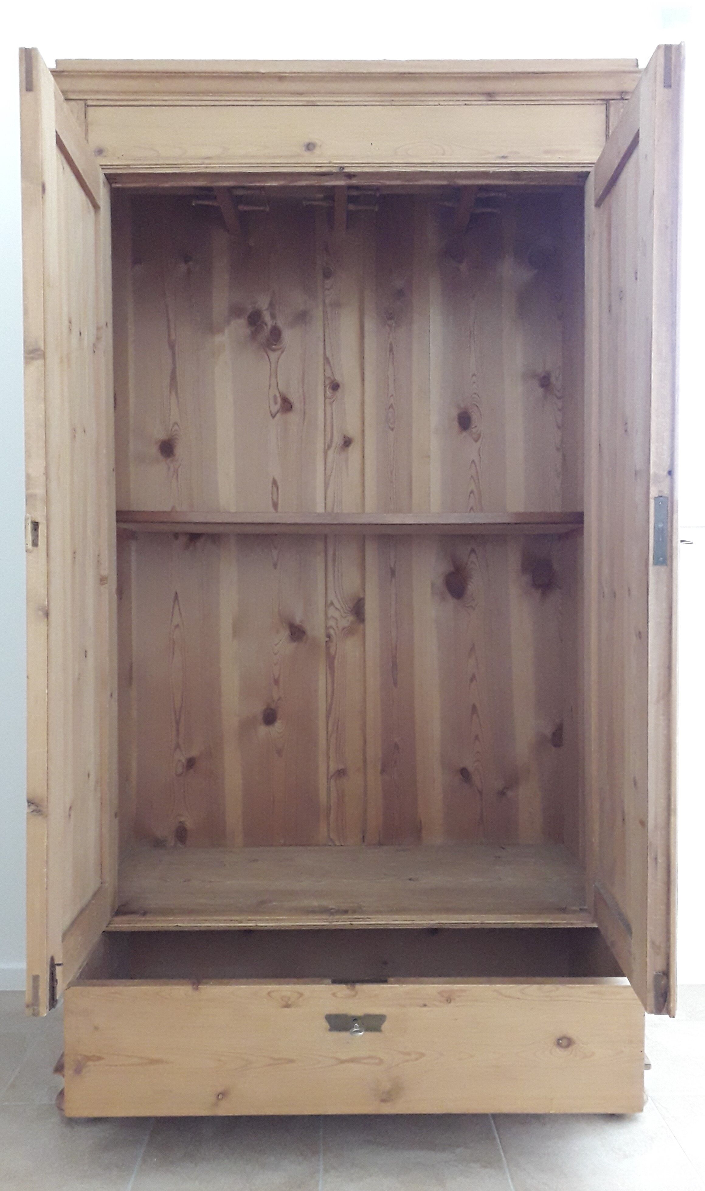 Solid yew wooden cabinet