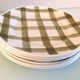 Set of six Moulin des Loups dessert plates, Nappe green model/ 50s-60s