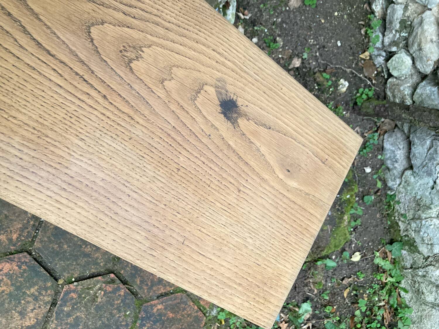 Pair of antique solid oak benches