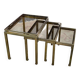 Set of 3 brass nesting tables by Guy Lefevre for Maison Jansen