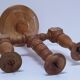 Three Scandinavian wooden candle holders, vintage design
