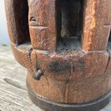 Brutalist wooden lamp base