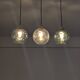 Made globe pendant lamp 3 lights – brass & green glass
