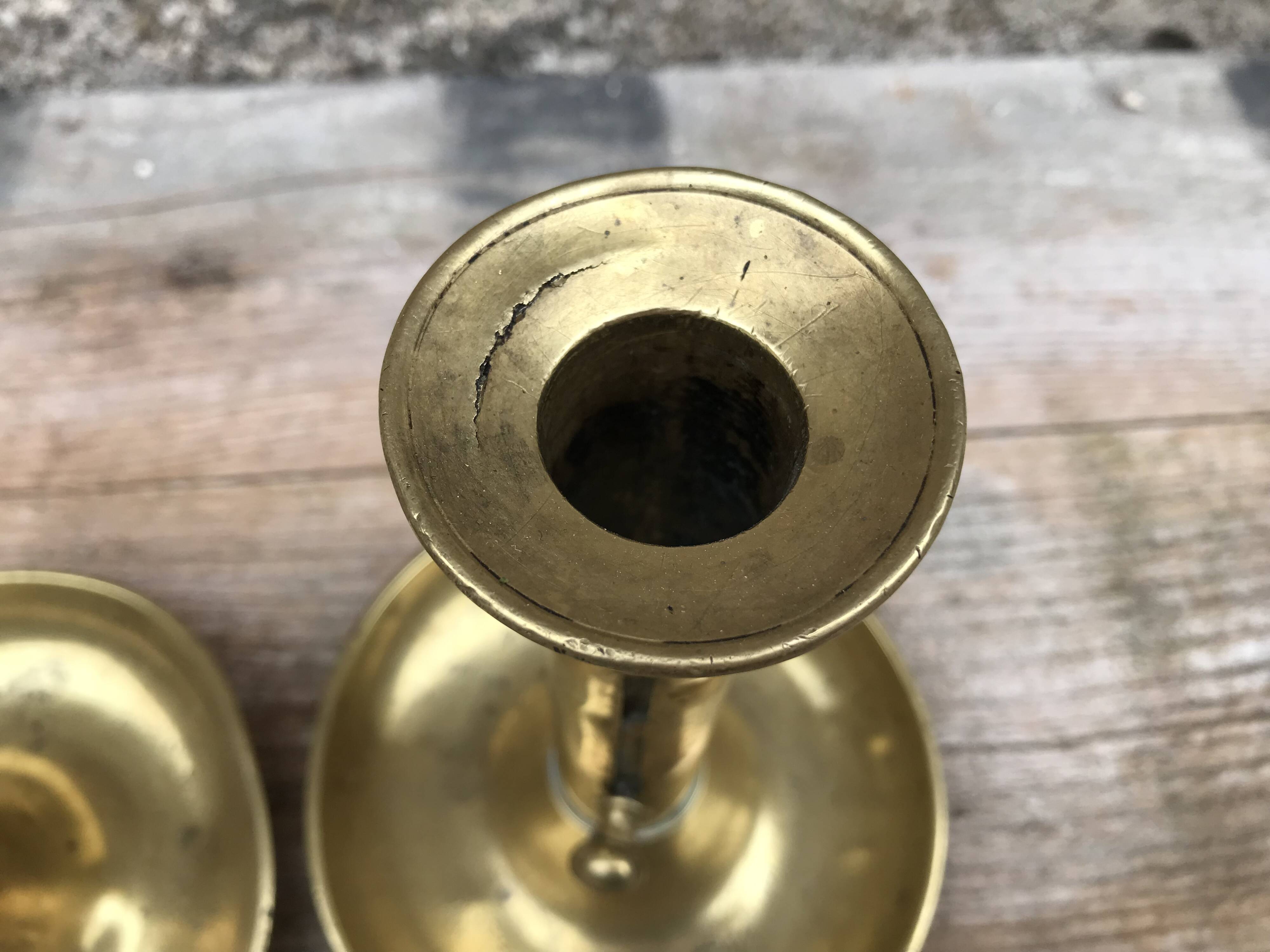 Pair of 19th century push candlesticks