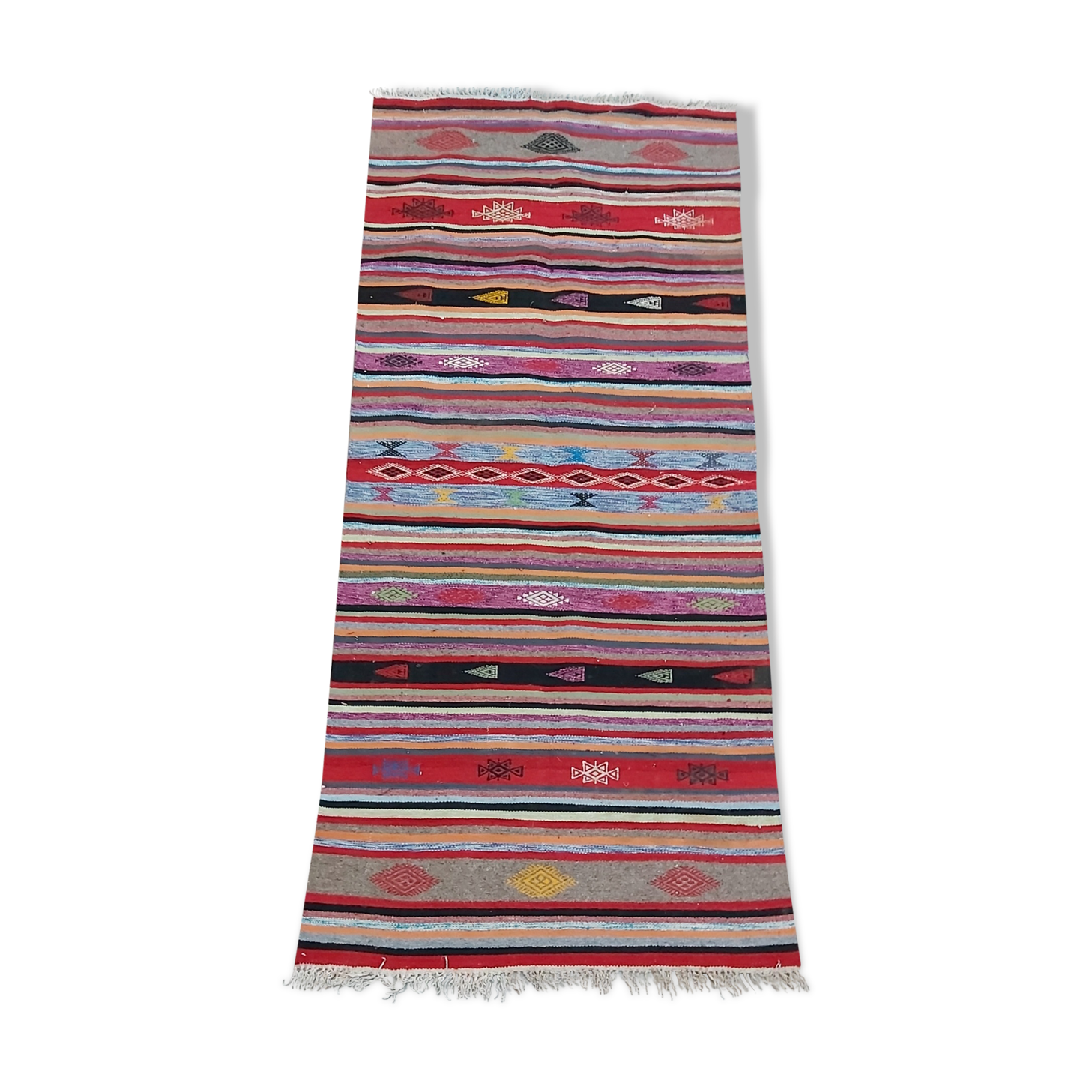 Handmade multicolored kilim rug 180x80cm