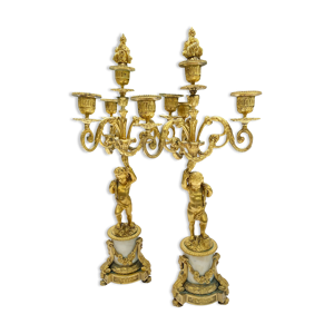 paire de candélabres en bronze doré