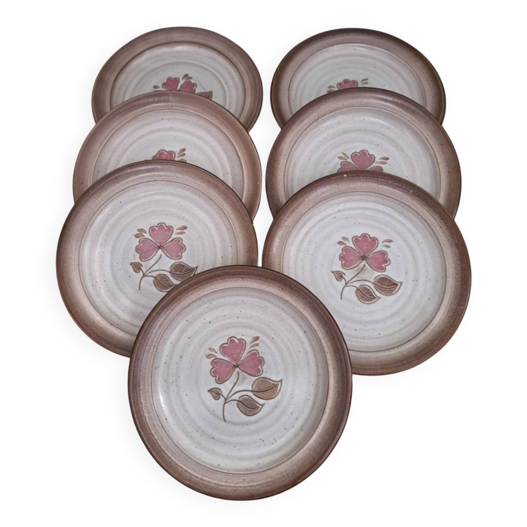 7 Niderviller stoneware flat plates