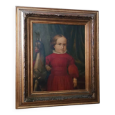 Peinture à l'huile sur toile portrait milieu du XIXe siècle - école allemande