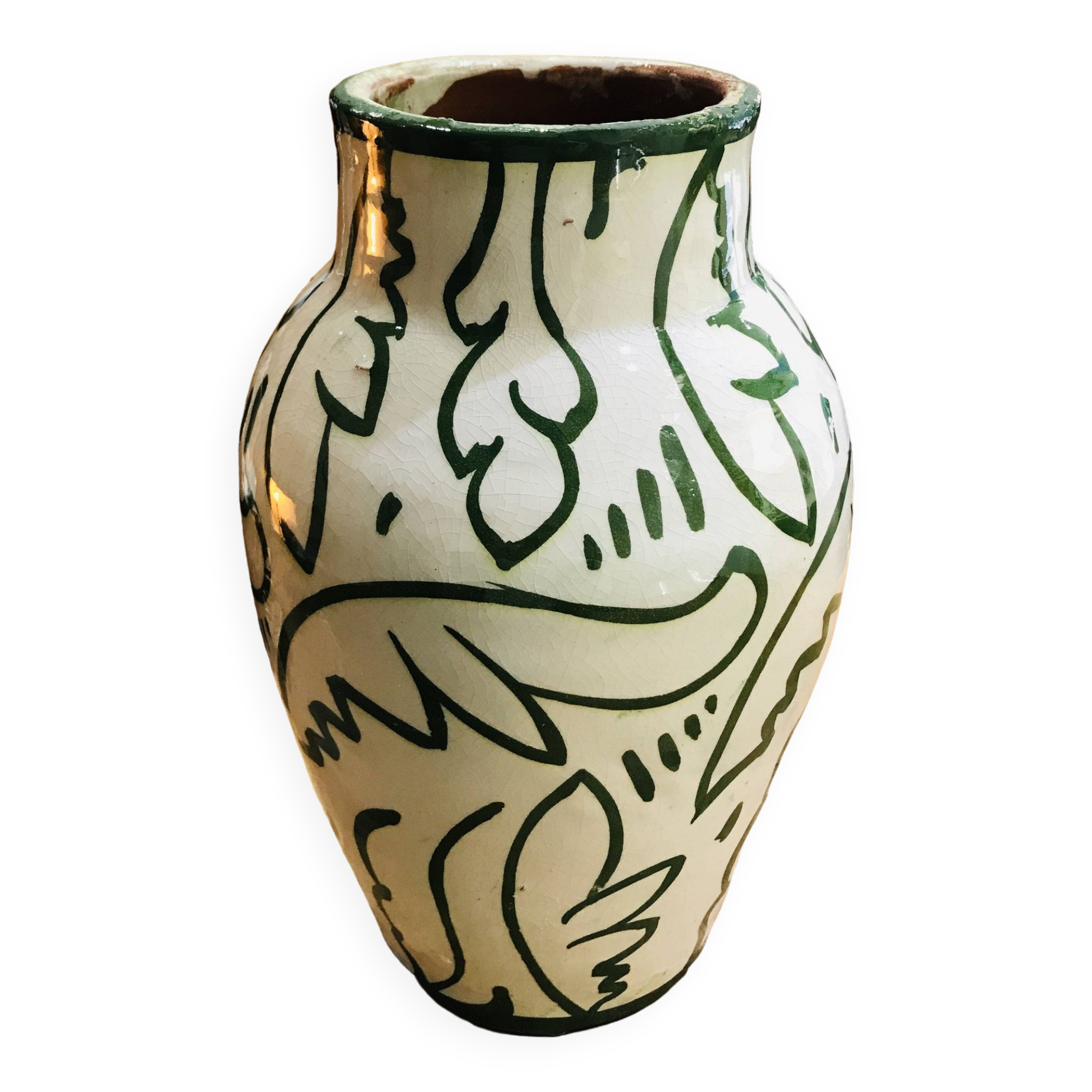 Terracotta vase Morocco floral pattern