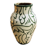 Terracotta vase Morocco floral pattern