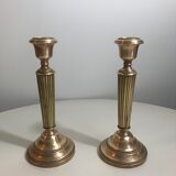 Pair of old brass candlesticks