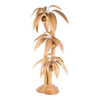 Grand lampadaire cocotier/ palmier en rotin