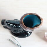 Soliflore squirrel vase in black flamed sandstone