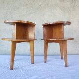 Paire de tables de chevet tripode 1950