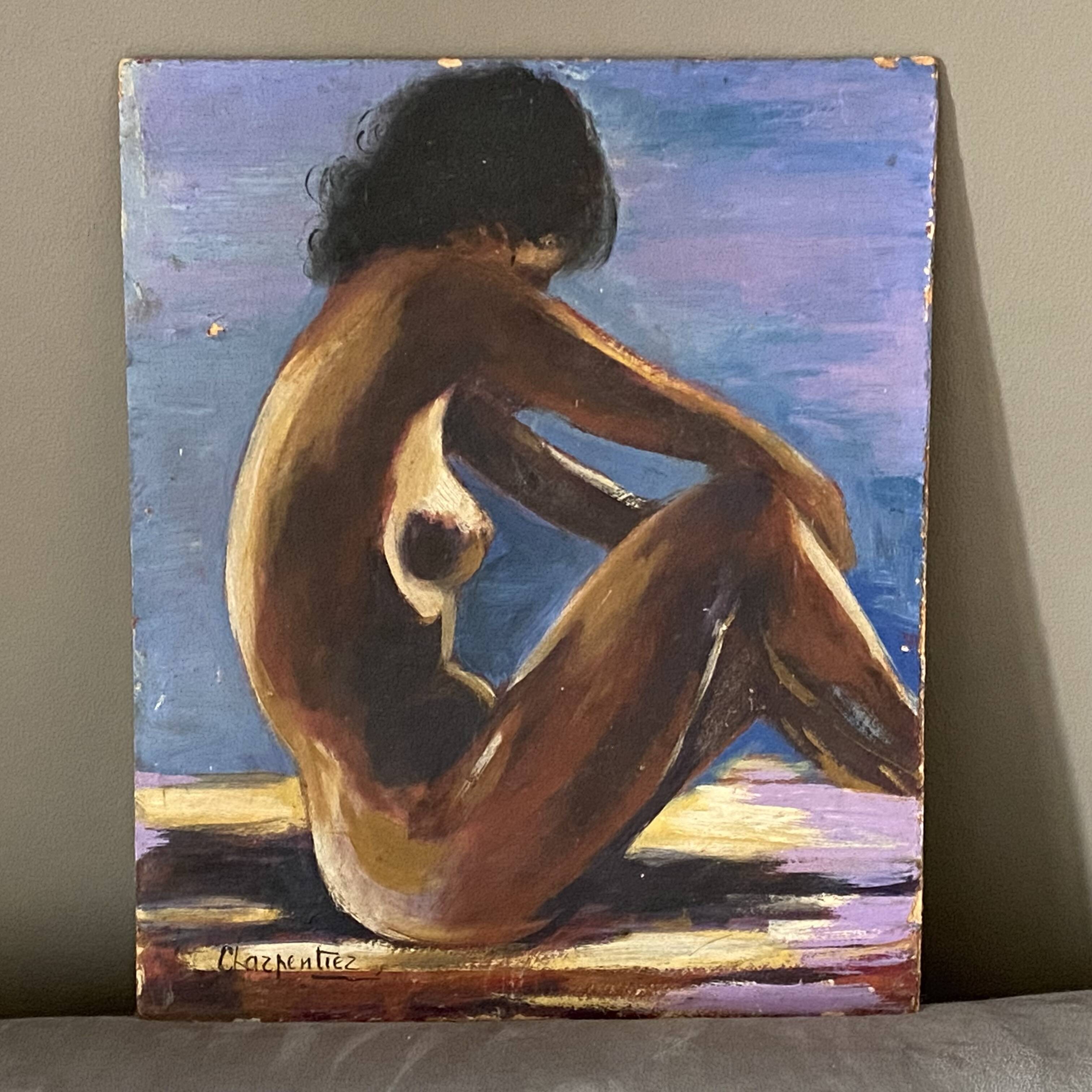 Painting. 1970. Woman sitting.