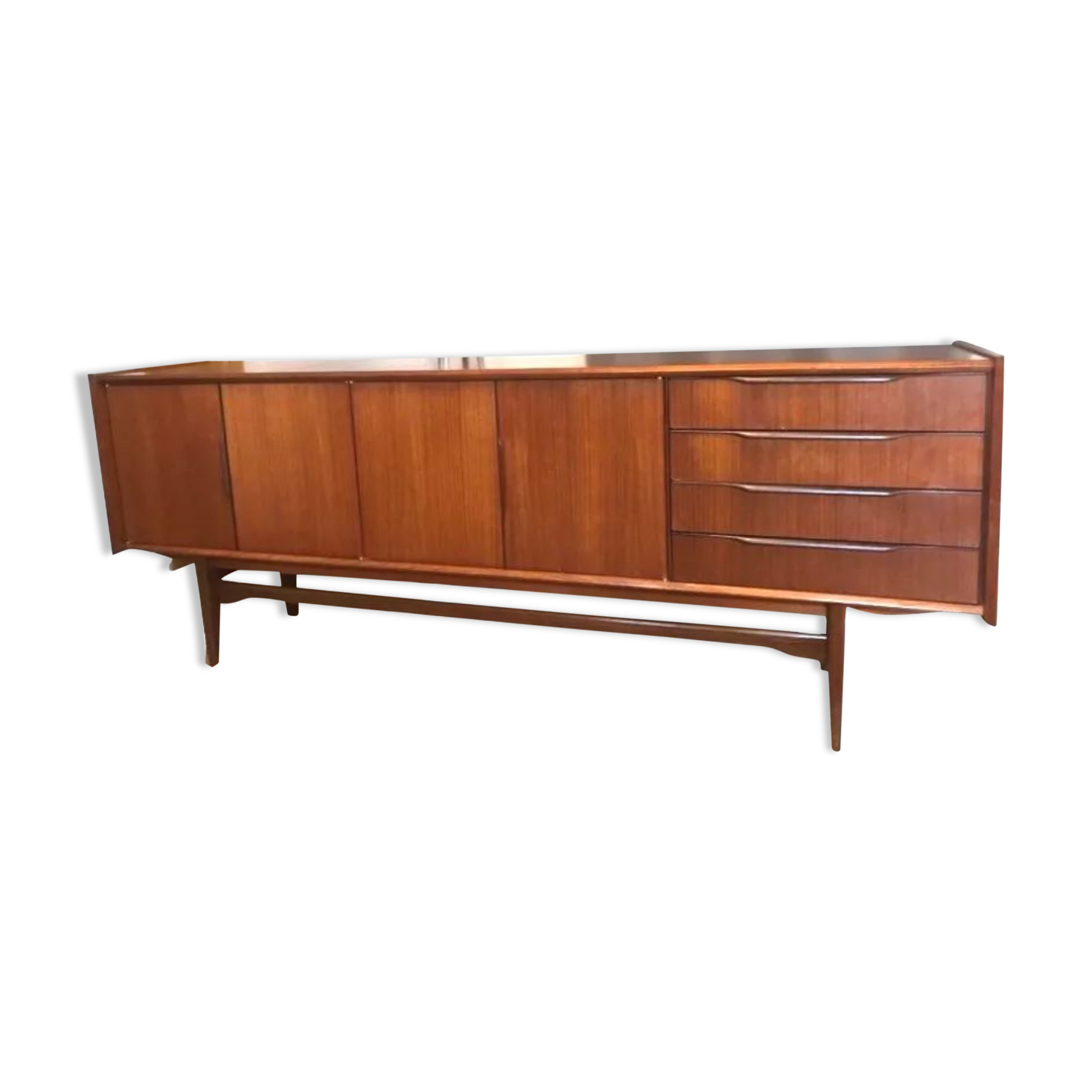 Scandinavian enfilade, vintage cherry wood sideboard