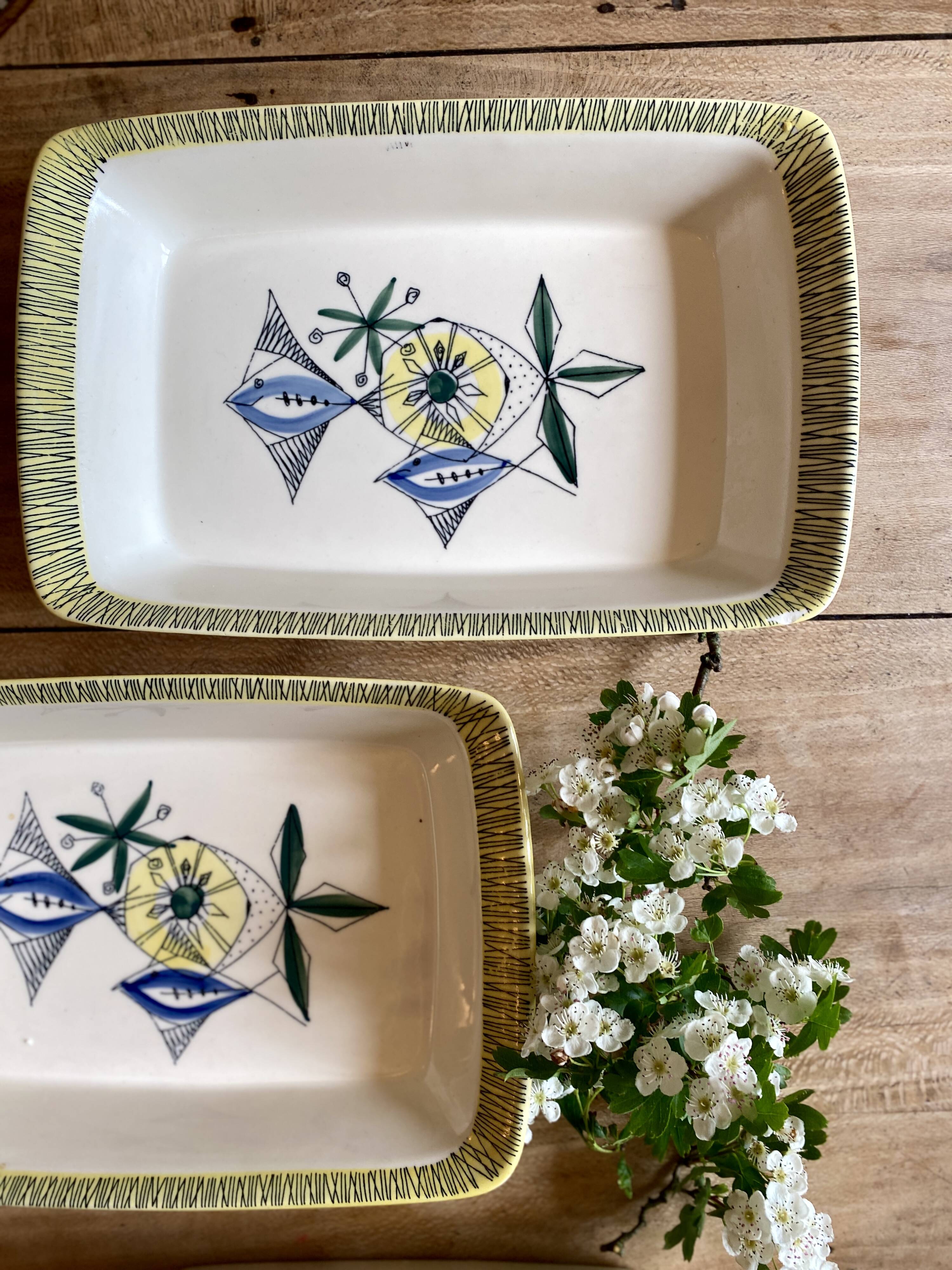 Set of 3 vintage serving dishes from the Flamingo series by Stavangerflint