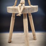 Stool cow tripod light solid wood
