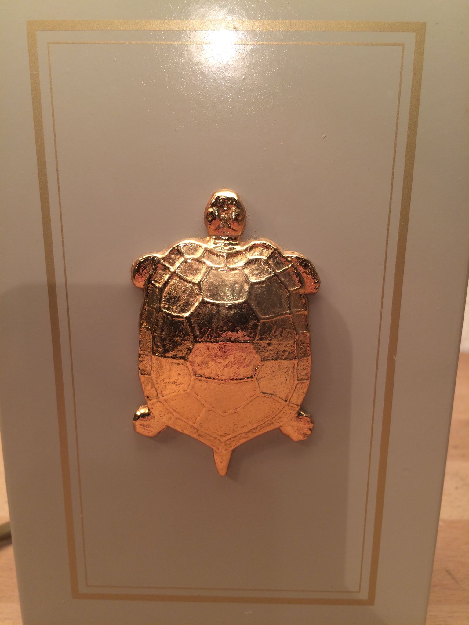 Lamp Turtle golden brass lacquered 70s