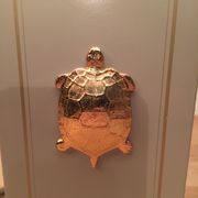 Lamp Turtle golden brass lacquered 70s