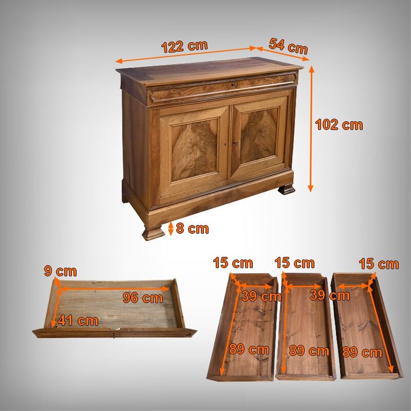 Walnut buffet sideboard, Louis-Philippe style – 1900