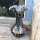 Old clichy glass vase with jasped multicolored collar