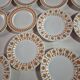 Set of 17 vintage Sarreguemines plates – Capri Ligoin model – orange