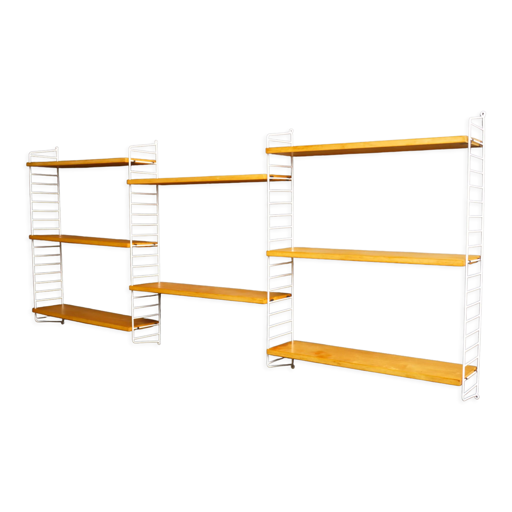 Vintage wall shelving unit by Nisse Strinning for String AB. 1950s