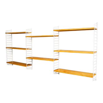 Vintage wall shelving unit by Nisse Strinning for String AB. 1950s