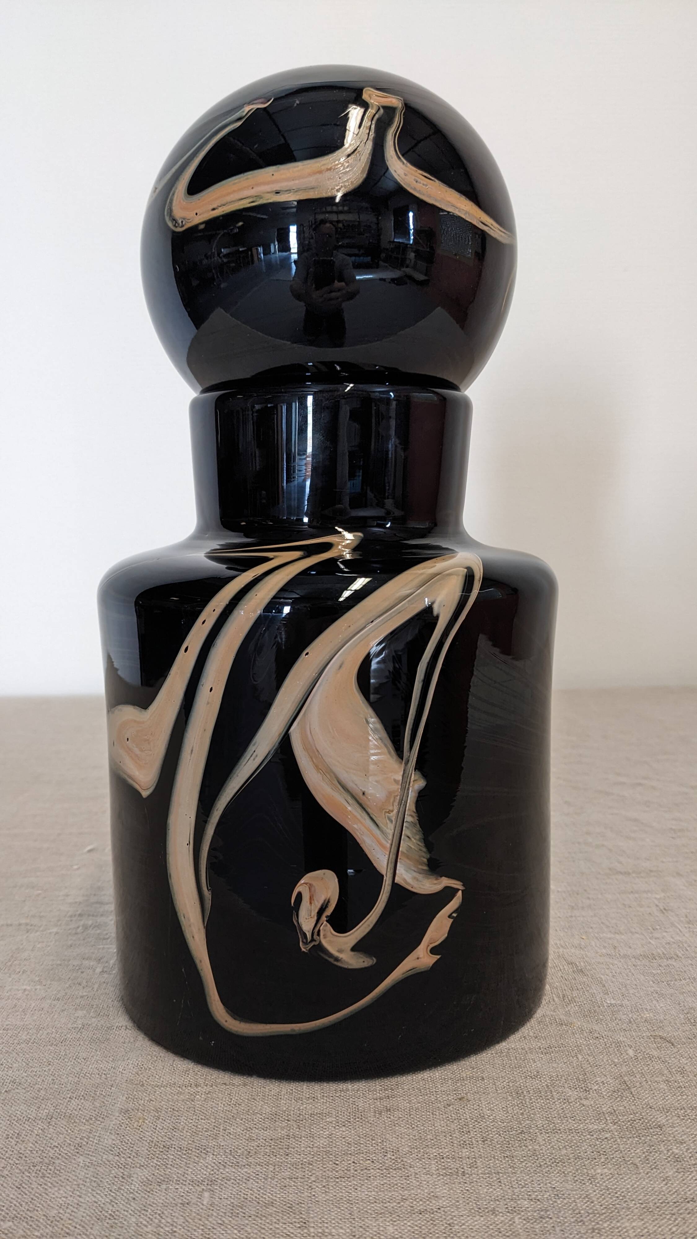 Flacon ou vase XL de Bob le Bleis pour la verrerie Maure Vieil, France 1970