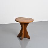 Wall-mounted table in solid wood, French Alps, around 1970.