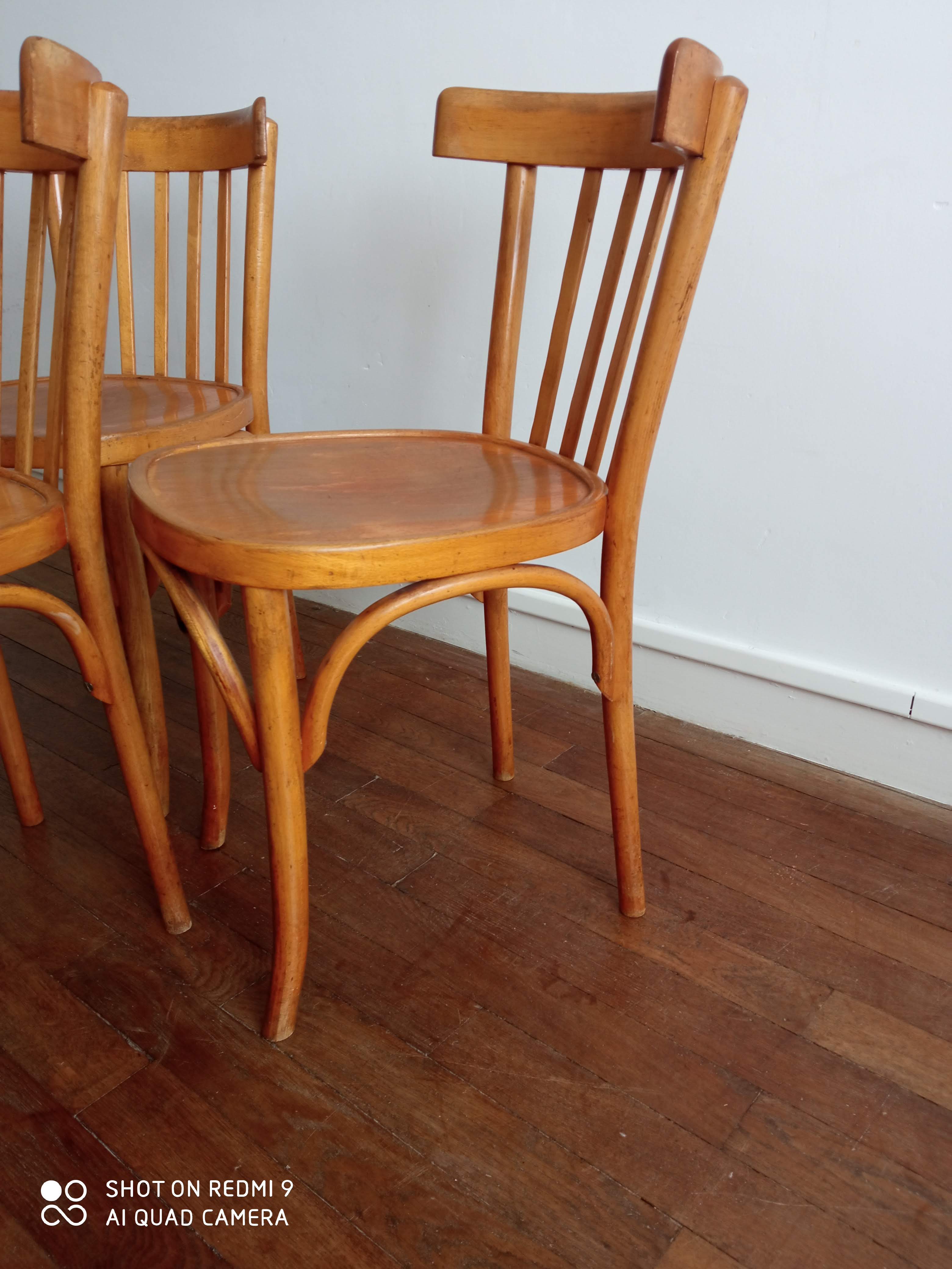 Trio de chaises bistrot vintage