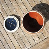 Antique Marbled Ceramic Flower Pick