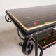 Table basse vintage avec 2 plateaux en verre avec impression des années 50