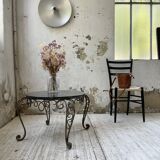René Drouet coffee table in metal and black marble