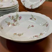 1950s Limoges Porcelain Floral Dinner Service - 31 Pieces