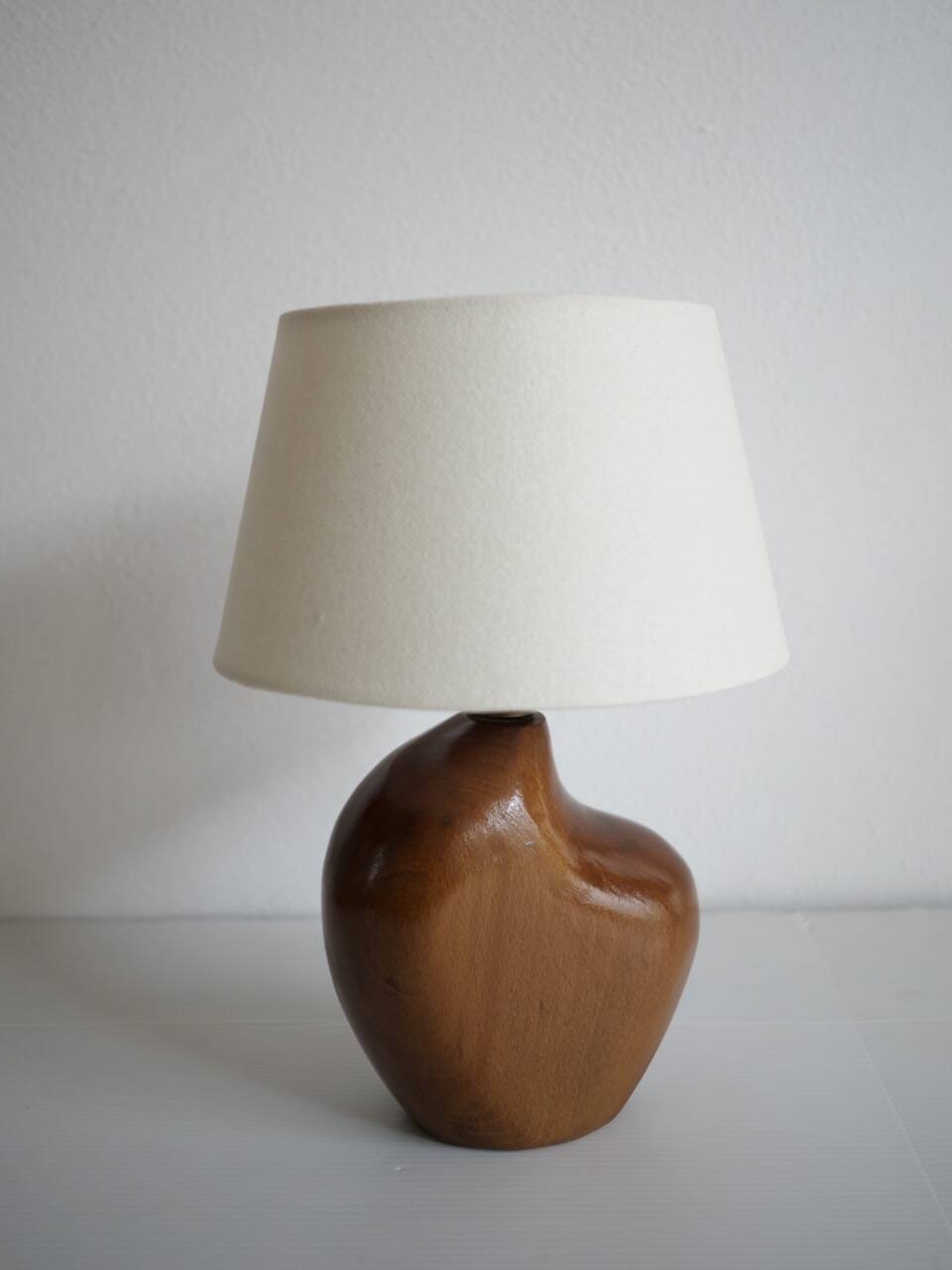 1960s free form wooden bedside lamp