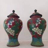 Cloisonné enamel vases