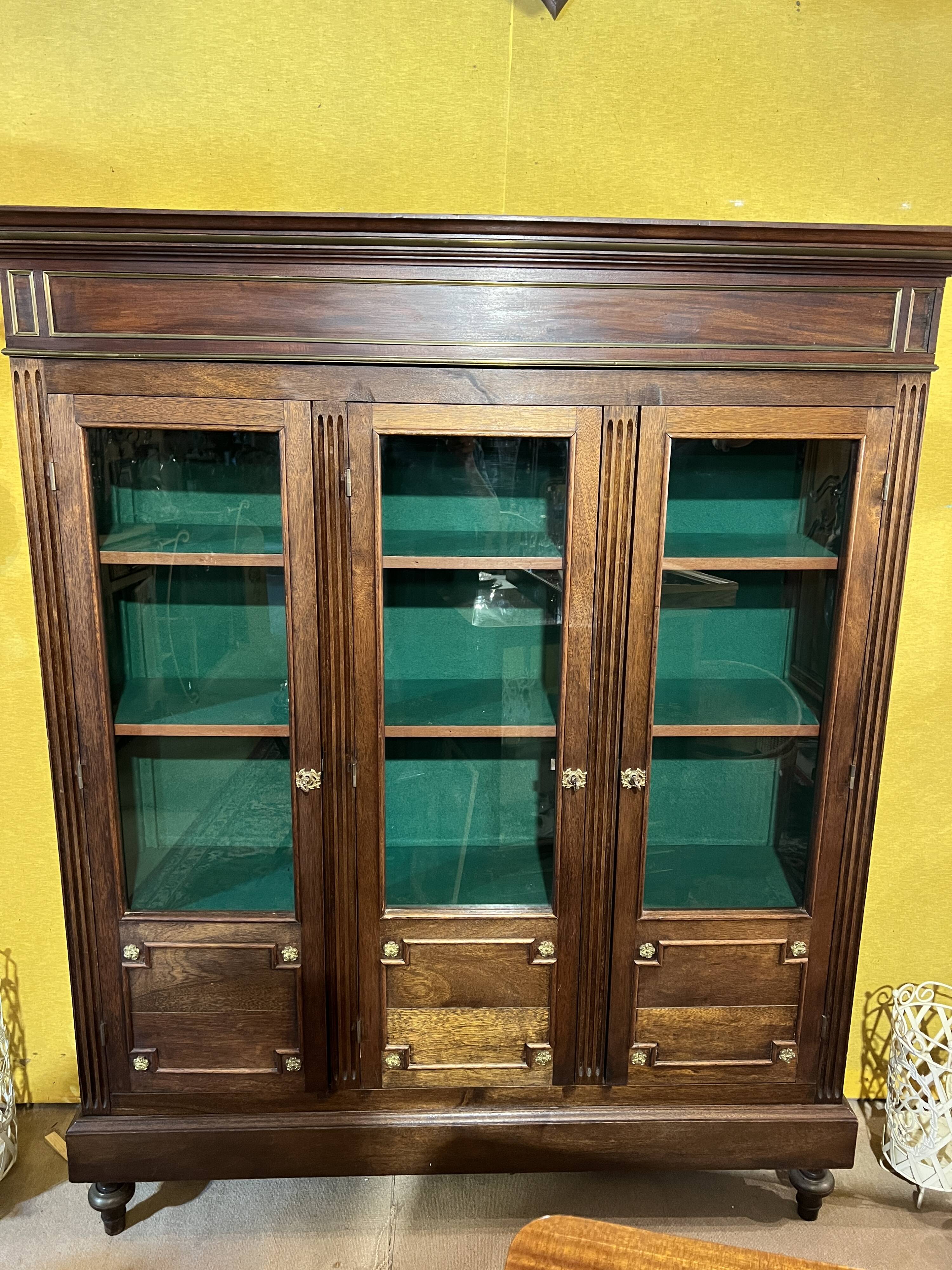 Louis XVI style mahogany bookcase, 3 doors